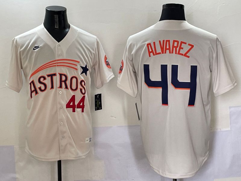 Men Houston Astros #44 Alvarez Cream Five generations Joint Name 2025 Nike MLB Jersey style 2